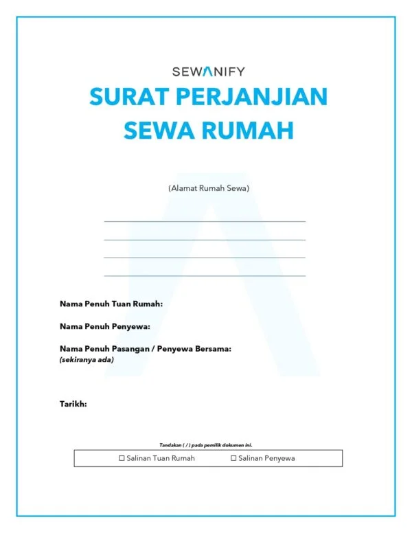 Surat Perjanjian Sewa Rumah 2021 Surat Sewanify